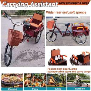 Bicicleta Cruiser de 3 Ruedas Plegable para Adultos con Plataforma para Pasajeros y Carga, con Suspensión Delantera, PERFECT GEARS, el Mejor Material de Marco - Product Image 6