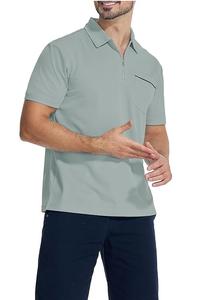 Nuevo diseño de media cremallera Polo camiseta Fitness en blanco Color gris Slim Regular Fit Golf Polo camisas ropa deportiva transpirable secado rápido - Product Image 3