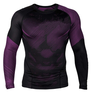 2025 alta calidad precio barato Mma compresión Rash venta al por mayor Rash Guard para hombres personalizado impreso Jiu Jitsu Rashgurad - Product Image 4
