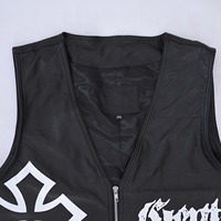 Gilet matelassé tendance pour homme, impression audacieuse, style punk rock motard, streetwear, veste sans manches, hiver, décontracté