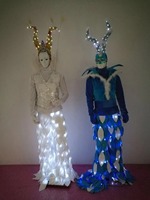 Costumes LED Lumineux pour Hommes Adultes : Tenues Robotiques pour la Danse, les Fêtes, les Boîtes de Nuit et les Performances Scéniques DJ