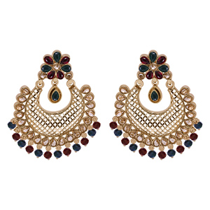 ต่างหูห้อย Mehandi ชุบชุดต่างหูกลับด้านต่างหูสุดหรูต่างหูสตรีต่างหูแฟชั่นต่างหูดีไซเนอร์ - Product Image 1