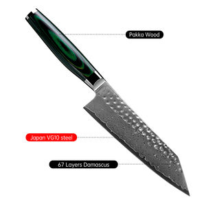 Couteau de cuisine Kiritsuke professionnel japonais de 7 pouces en acier Damas à 67 couches, couteau de découpe quotidien pour la cuisine - Product Image 2