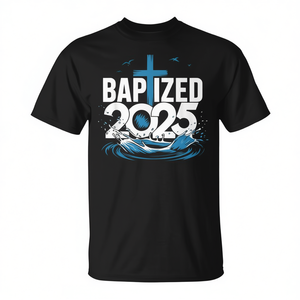 T-shirt Baptized 2025, cadeau de baptême chrétien, taille adulte unisexe - Product Image 2