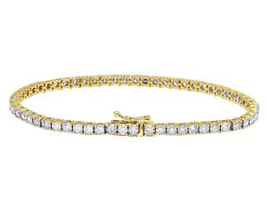 Pulsera de Tenis de Plata 925 Chapada en Oro con Moissanita para Hombre - Joyería de Lujo Hecha a Mano Personalizable con Brillo de Diamante para Regalos y Fiestas - Product Image 3