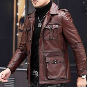 Chaqueta de Cuero de Diseño Único, Superventas, de Alta Calidad, Chaquetas de Cuero de Moda para Hombre, Ajuste Entallado, Elegante, para Invierno - Product Image 5