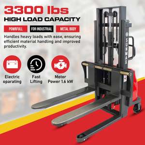 PS3300SE-2M Stacker Semi-elettrico per Pallet, capacità di 3300 libbre, 78 altezza di sollevamento - Product Image 3