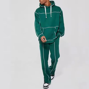 Fashionable Green <b>Hoodie</b> and Sweatpants Combo for Effortless Style Casual Street Style for Modern Men - Product Image 1