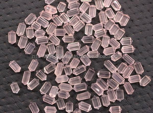 Alta calidad, 5 piezas, forma de lápiz facetado rosa, piedra preciosa de cuarzo rosa para joyería, pulsera, collar, impresionante para un aspecto Natural - Product Image 6