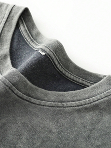 เสื้อยืดโอเวอร์ไซส์ผ้าฝ้าย100% ซักด้วยกรดสไตล์วินเทจสำหรับผู้ชายไซส์ใหญ่พิเศษใส่ได้ทั้งชายและหญิง - Product Image 3