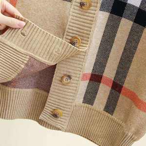 Classic Solid Color Winter Casual V-neck Knitted Front Logo Button <b>Cardigan</b> <b>Women's</b> <b>Sweater</b> 100% Cotton - Product Image 5