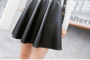 Best Selling <b>Mini</b> Flared Leather Skirt <b>Vintage</b> Soft Touch Comfortable Women Party Wear Embroidery Natural Standard International - Product Image 5