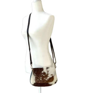 Sac à bandoulière pour femme en cuir de vache véritable, style bohème, écologique, durable, fermeture éclair, automne, été, voyage quotidien - Product Image 1
