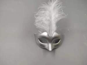 Masques miniatures décoratifs vintage pour fête de Mardi Gras avec plumes, or, vert, noir, rouge, petits masques de carnaval, fabricant - Product Image 5
