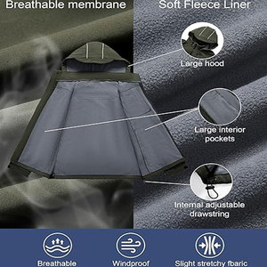 Repelente al agua a prueba de viento respetuoso con el medio ambiente cuello alto logotipo frontal Vintage personalizable chaqueta Softshell para invierno mantener el calor - Product Image 2