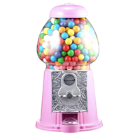 Distributeur de bonbons en verre et métal rose vintage Kwang Hsieh 15 pouces, machine de jeux à monnayeur, vente en gros, fourniture d'usine OEM