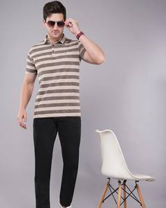 Venta al por mayor personalizado 95% algodón 5% Spandex rayas camisetas para adultos disponibles en colores blanco y negro - Product Image 3