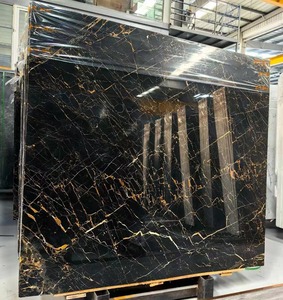 Popolare pietra naturale Portoro marmo oro nero lastra di marmo per decorazione interna piano di lavoro Backsplash scrivania - Product Image 5