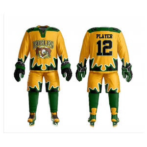 Vêtements de sport personnalisés par sublimation de style unique Ensemble d'uniformes de hockey sur glace Ensembles d'uniformes de hockey sur glace de couleur personnalisée - Product Image 3