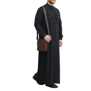 Jubba de haute qualité pour homme, robe longue à manches longues, coton, thobe, robe musulmane confortable, style du Moyen-Orient - Product Image 1