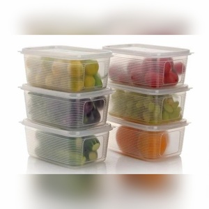 Juego de 6 Recipientes de Plástico de 1800 ml, Rectangulares, Blancos, para Almacenamiento de Alimentos en el Refrigerador, para Uso en la Cocina - Product Image 3