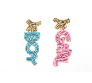 Bijoux brodés à la main Boucles d'oreilles de fête pour femmes avec perles anciennes dorées Personnalisation disponible pour la dernière mode - Product Image 3