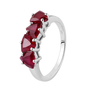 แหวนทับทิมธรรมชาติสำหรับผู้หญิงจาก Shah Gems ทำจากเงินแท้ 925 สำหรับงานหมั้น - Product Image 1