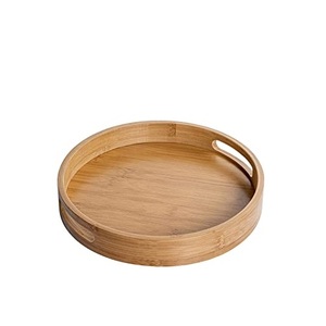 Acacia Wood Serving <b>Tray</b> Eco-Friendly Small Wooden <b>Tray</b> for Food Tea Coffee round shape and sale - Product Image 4