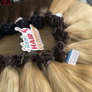 Extensions de cheveux humains Thanh Hair Machine, double trame, vierges Remy, cuticules intactes, anti-emmêlement, couleur naturelle, lisses, ondulés, en vrac, origine Vietnamienne - Product Image 2