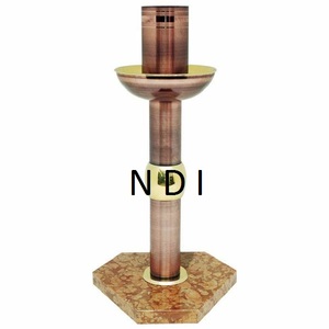 Bougie votive en métal doré et marbre, design fait main, finition brillante, bougeoir pour table de restaurant - Product Image 6