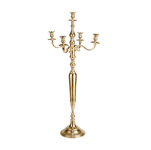 Bougie à cinq bras de finition dorée décorative faite à la main pour bougie légère dîner bougeoir pour prix de gros - Product Image 5