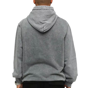 OEM por encargo lavado ácido de gran tamaño pulóver con capucha sudaderas con capucha para hombre y sudaderas con capucha de algodón grueso de alta calidad - Product Image 6