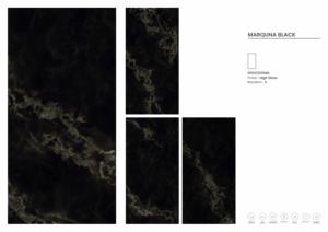 CARREAUX DE PORCELAINE ÉGLAISÉS À Finition Brillante DE QUALITÉ SUPÉRIEURE MARQUNA BLACK - Product Image 3