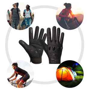 STURDY <b>GRIP</b> WEARS Wear-Resistant Non-Slip Waterproof Full Finger Leather Touch Screen Breathable Unisex Motocross Gloves for Gym - Product Image 4