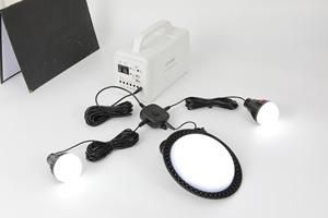 Teyoza panel năng lượng mặt trời di động năng lượng mặt trời hệ thống sạc LED ánh sáng khẩn cấp với bóng đèn và ngân hàng điện và Spotlight - Product Image 4