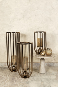 Vente chaude Nouveau Design Bronze Métal Photophore Chandelier En Acier Inoxydable Tempête Lumière Supports pour Saint Valentin Mariage - Product Image 3