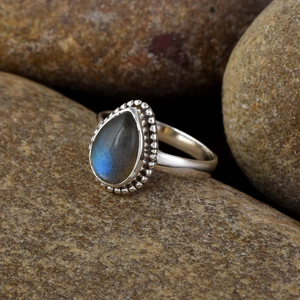 Factory Price Labradorite <b>Ring</b> 925 Sterling Silver Handmade Boho Style Stacking <b>Ring</b> Fine Gemstone Jewelry Wholesale Suppliers - Product Image 2
