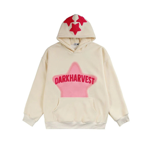 Style à la mode surdimensionné goutte épaule à capuche pour les femmes Chenille broderie sur le devant dos capuche chaud confortable à capuche pour les femmes - Product Image 1