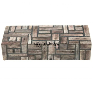 Caja de incrustaciones decorativas hechas a mano con hueso y nácar, almacenamiento de joyería elegante, pieza de regalo, decoración de acento tradicional Tradebyd - Product Image 2