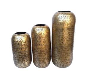 Classic Flower vase Gold color with hammered finished indoor outdoor Traditional <b>space</b> <b>Gift</b> Flower Antique Metal Vase Gold Color - Product Image 5