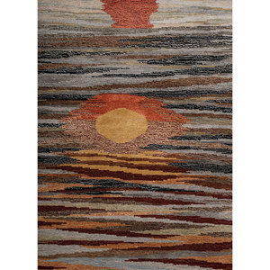 Tapis noué à la main en laine, bambou et soie à motif abstrait Manchaha, gris et noir, rectangulaire, pour la maison, la chambre, le couloir - Les-2797 - Product Image 3