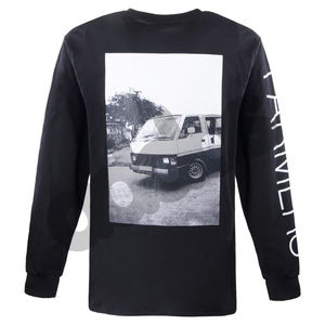 Venta caliente de alta calidad al por mayor tasa de hombres 100% algodón suelto ajuste impreso cuello redondo Camiseta malla manga larga Camiseta para hombres - Product Image 2