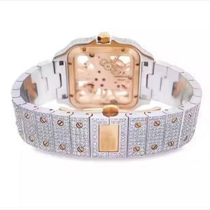 Pass Diamond Tester Custom Lab Grown Diamond Iced Out Watch Hiphop Moissanite Diamond Skeleton Dial Reloj para hombre - Product Image 4