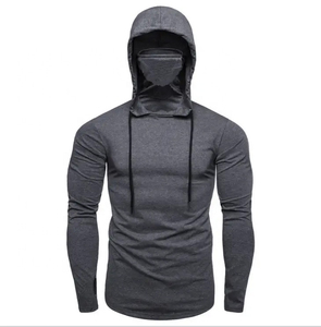 Vente en gros de sweatshirt avec logo personnalisé sweat à capuche pour homme avec masque chemise à capuche de sport grand masque à manches longues unisexe à capuche - Product Image 1