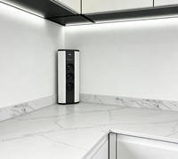 Multiprise d'angle avec 3 prises, 2 ports USB, prise Schuko, protection IP21, prise de table 250V 16A pour murs et armoires de cuisine