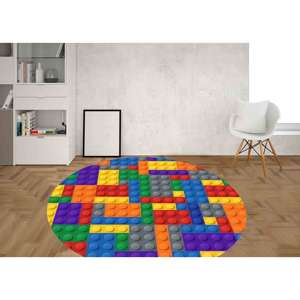 Tapis de construction coloré, tapis imprimé pour salle de jeux, tapis en chenille - Product Image 3