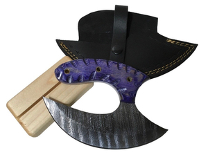 Venta al por mayor personalizado de alta calidad OEM ODM servicio profesional hecho a mano hoja de acero de Damasco púrpura mango de madera Funda de cuero - Product Image 2