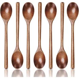 Juego de 6 cucharas o servidores de ensalada de madera de alta calidad para uso doméstico y restaurante del exportador y fabricante indio - Product Image 4