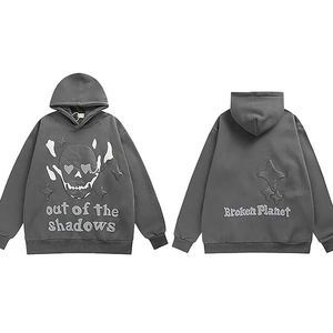 Quantité minimale de commande bas conception personnalisée bouffée impression sweats à capuche confortable 100% coton mélangé pour l'hiver en plein air en vente! - Product Image 3