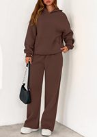 Ensemble de survêtement pour femme, taille normale et grande taille, style hip-hop, 2 pièces, doux, pour l'automne et l'hiver, sweat-shirt à capuche, pantalon de survêtement à jambes larges, uni ou imprimé